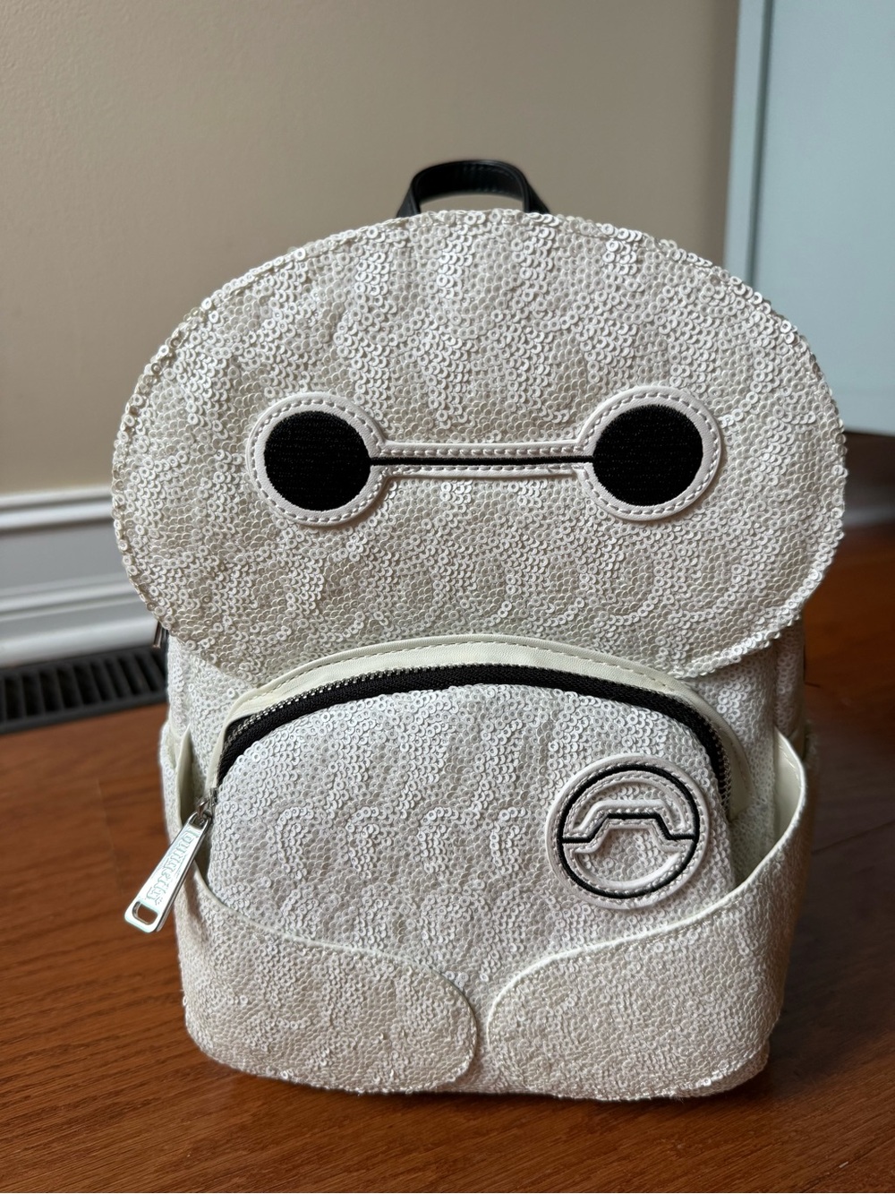 Loungefly White & Black Baymax Glow-In-The-Dark Mini Backpack - Picture 3 of 10